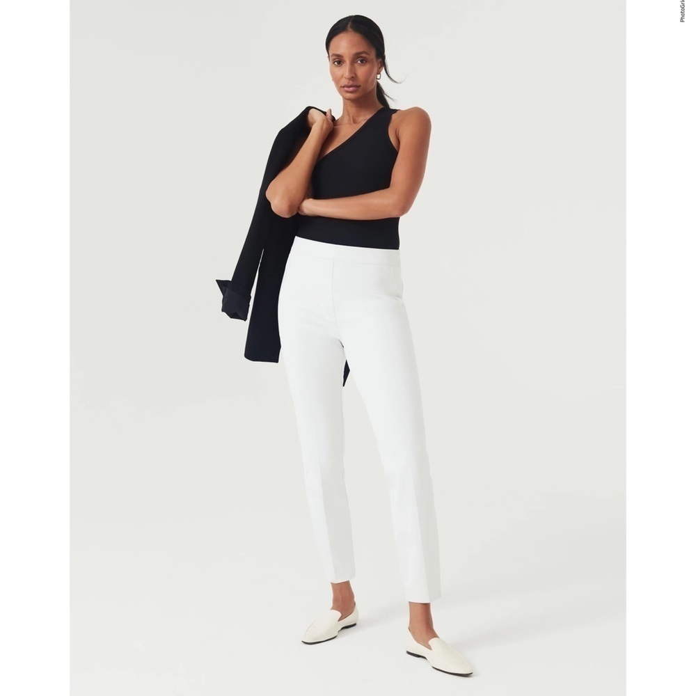 NWT SPANX SLIM STRAIGHT PANT IN CLASSIC WHITE SIZE LARGE